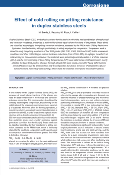 Corrosione Effect of cold rolling on pitting resistance in duplex