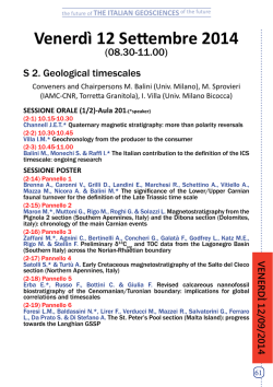 Programma sessioni scientifiche Venerdi 12