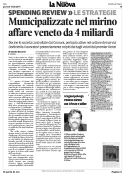 Municipalizzate nel mirino affare veneto da 4 miliardi