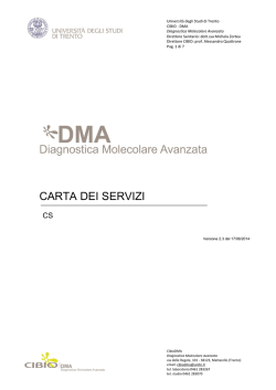 cartadeiservizidma (779 KB) - Universit&agrave; degli Studi di Trento