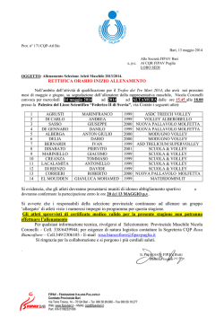 Allenamento selezione atleti Maschile