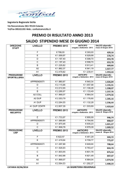 premio di risultato anno 2013 saldo stipendio mese di giugno 2014