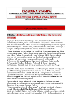 RASSEGNA STAMPA 27 OTTOBRE 2014
