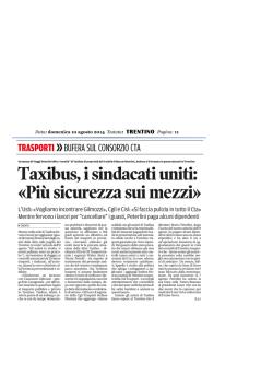 Taxibus, i sindacati uniti: &laquo;Pi&ugrave; sicurezza sui mezzi&raquo;