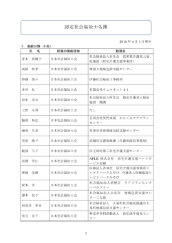 認定社会福祉士名簿 - 日本社会福祉士会