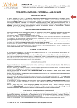 CONDIZIONI GENERALI DI FORNITURA &ndash; ADSL WIRNET