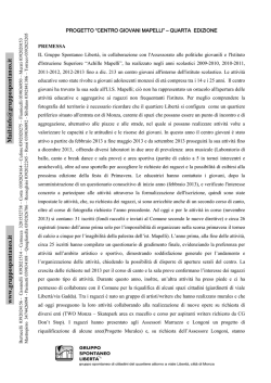 Richiesta al Comune di rinnovo finanziamento Centro Giovani