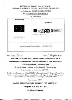 bando reclutamento alunni progetto C-1-FSE-2014-555