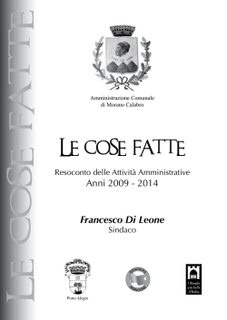 Le cose fatte - Comune di Morano Calabro