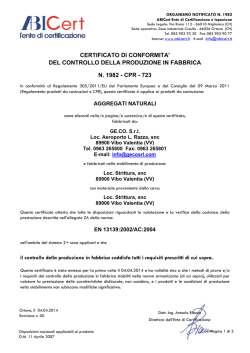 certificato inerti cava - Geco Srl Impresa Costruzioni