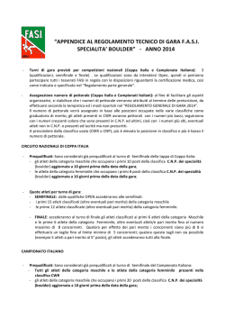 appendice regolamento boulder FASI 2014