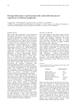 Strategie delle piante e tipi funzionali nello studio