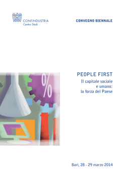 People First. Il capitale sociale e umano: la forza del Paese