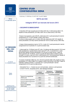 LE INDAGINI DEL CSC SIENA