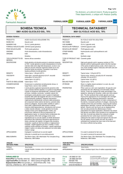 SCHEDA TECNICA TECHNICAL DATASHEET