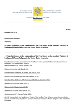 Press Conference for the presentation of the Final Report