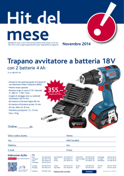 Hit del mese Novembre 2014 Trapano avvitatore a batteria 18 V