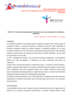 Protocollo corist igiene cavo orale