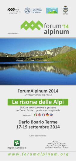 Programma - Universit&agrave; della Montagna