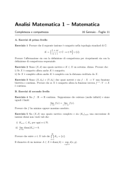 Foglio 11 - Dipartimento di Matematica