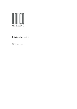 Lista dei vini Wine list