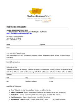 MODULO DI ISCRIZIONE - Social Business Forum