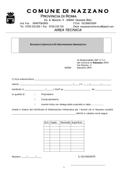 Richiesta certificato di destinazione urbanistica
