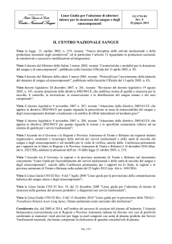 Centro Nazionale Sangue - Ministero della Salute