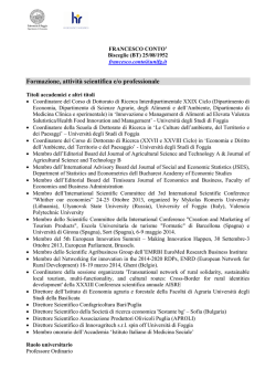 Curriculum vitae - Universit&agrave; degli Studi di Foggia