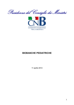 Biobanche pediatriche