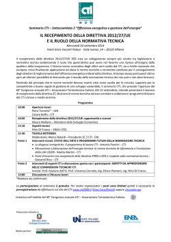 IL RECEPIMENTO DELLA DIRETTIVA 2012/27/UE E IL