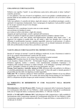 COSA SONO LE CURE PALLIATIVE. Palliativo non