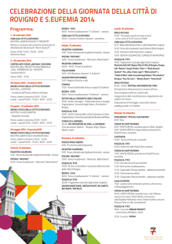 celebrazione della giornata della citt&agrave; di rovigno e s.eufemia 2014