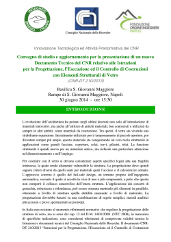 presentazione del documento tecnico del cnr relativo alle istruzioni