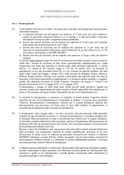 Documento sulle Anticipazioni
