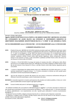 Decreto rettifica testo di cui al punto 6-1 del bando di