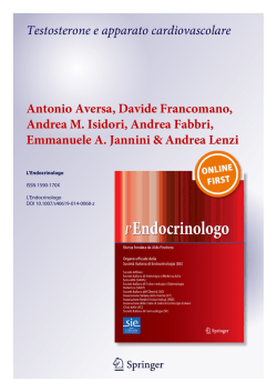 Testosterone e apparato cardiovascolare Antonio
