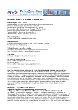 Primazona NEWS n. 38 di luned&igrave; 19 maggio 2014 Vela e regate