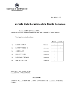 Delibera di Giunta Comunale num. 27/2014