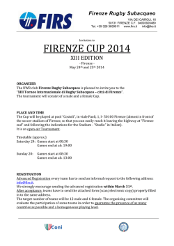 FIRENZE CUP 2014 - FIRS - Firenze Rugby Subacqueo
