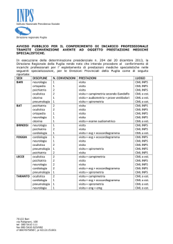 SEDI DISCIPLINE N. CONVENZIONI PRESTAZIONI LUOGO