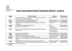Rome International School Textbooks 2014/15