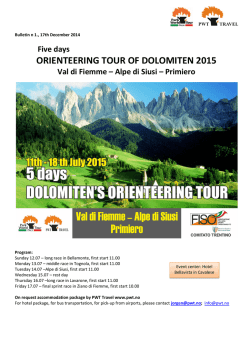 ORIENTEERING TOUR OF DOLOMITEN 2015
