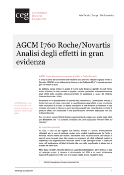 AGCM I760 Roche/Novartis Analisi degli effetti in gran