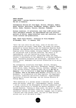 PRESS RELEASE Imago Mundi ‒ Luciano Benetton Collection The