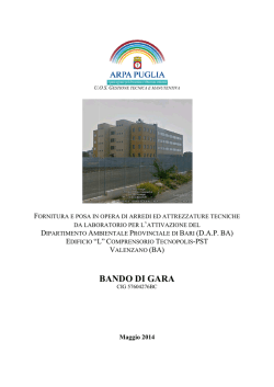 Bando di Gara - ARPA Puglia