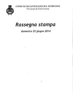 Rassegna stampa - Comune di Savignano sul Rubicone