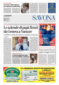 Le aziende di pap&agrave; Renzi da Genova a Varazze