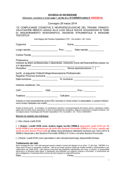 SCHEDA DI ISCRIZIONE Convegno 28 marzo 2014