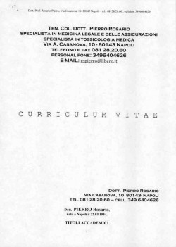 Curriculum - Universit&agrave; degli Studi del Sannio